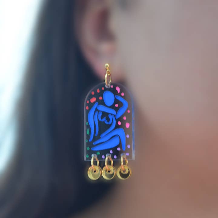 Boo and Boo Factory – Engroshandel Hængeøreringe og creoløreringe – Blå damer akryl Arch dingle øreringe1