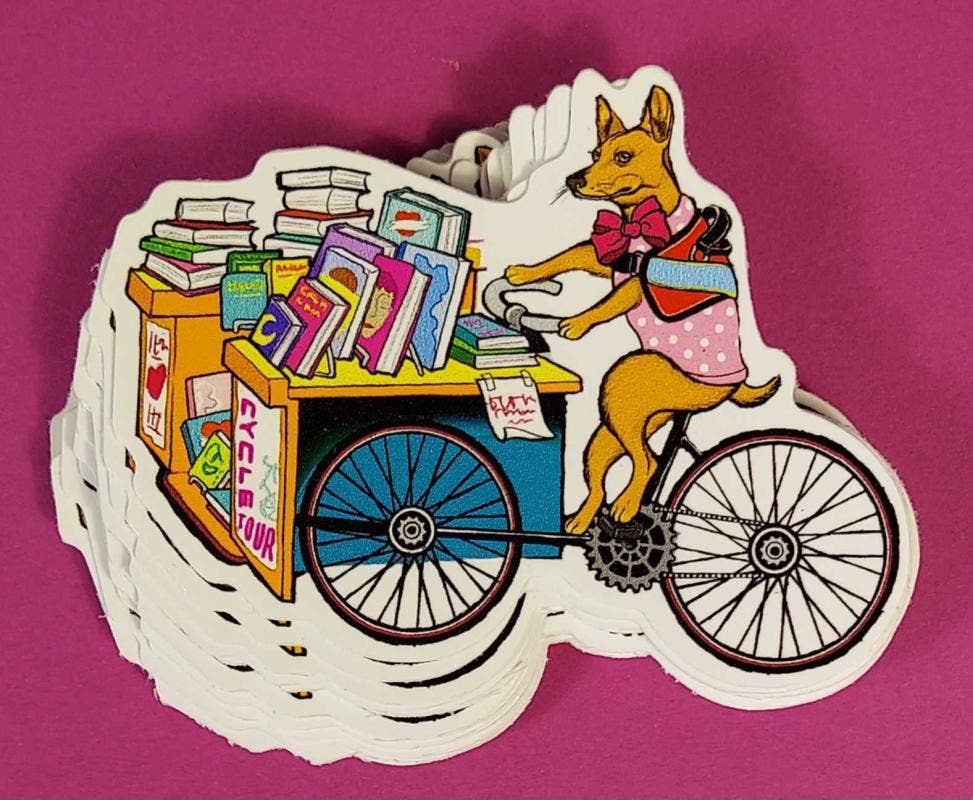Microcosm Publishing & Distribution - Wholesale Sticker - Service Dog Book Bike Sticker0