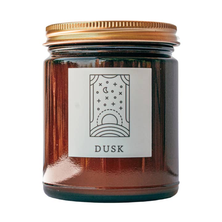 Dusk 6.8oz Large Fine Fragrance Amber Jar Candle for wholesale by Herland Home