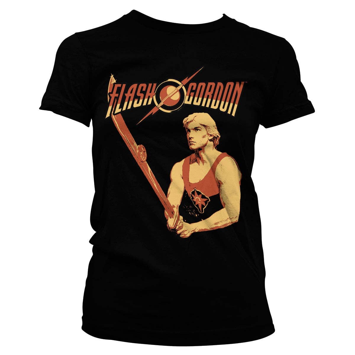 Black Flash Gordon Retro Girly Tee for wholesale on Faire0