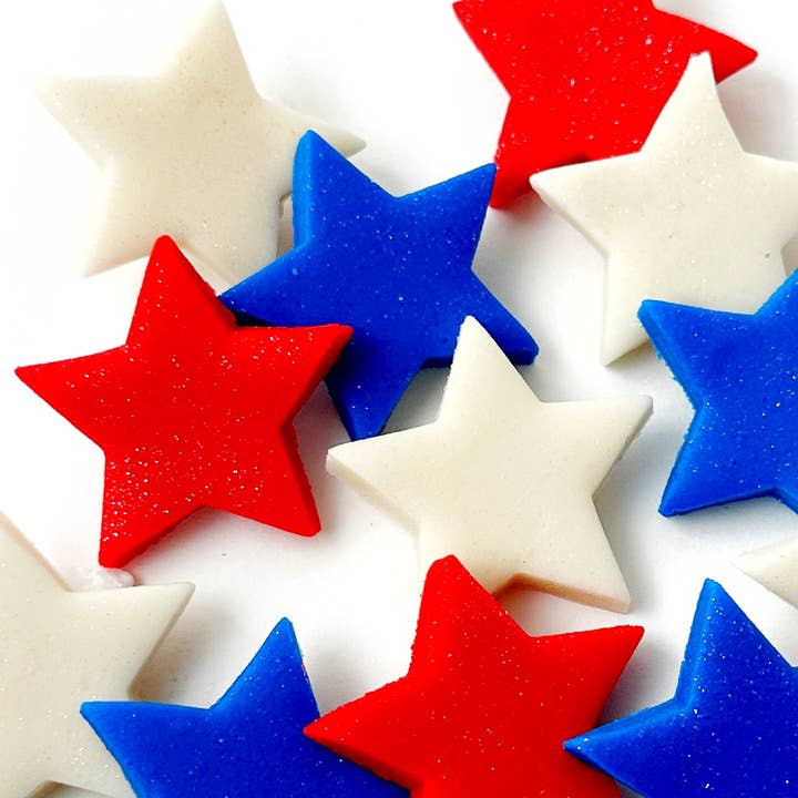 marzipops – wholesale Hårt godis – Gourmet Marsipan 4 juli USA > Röd, Vit & Blå Stjärngodis