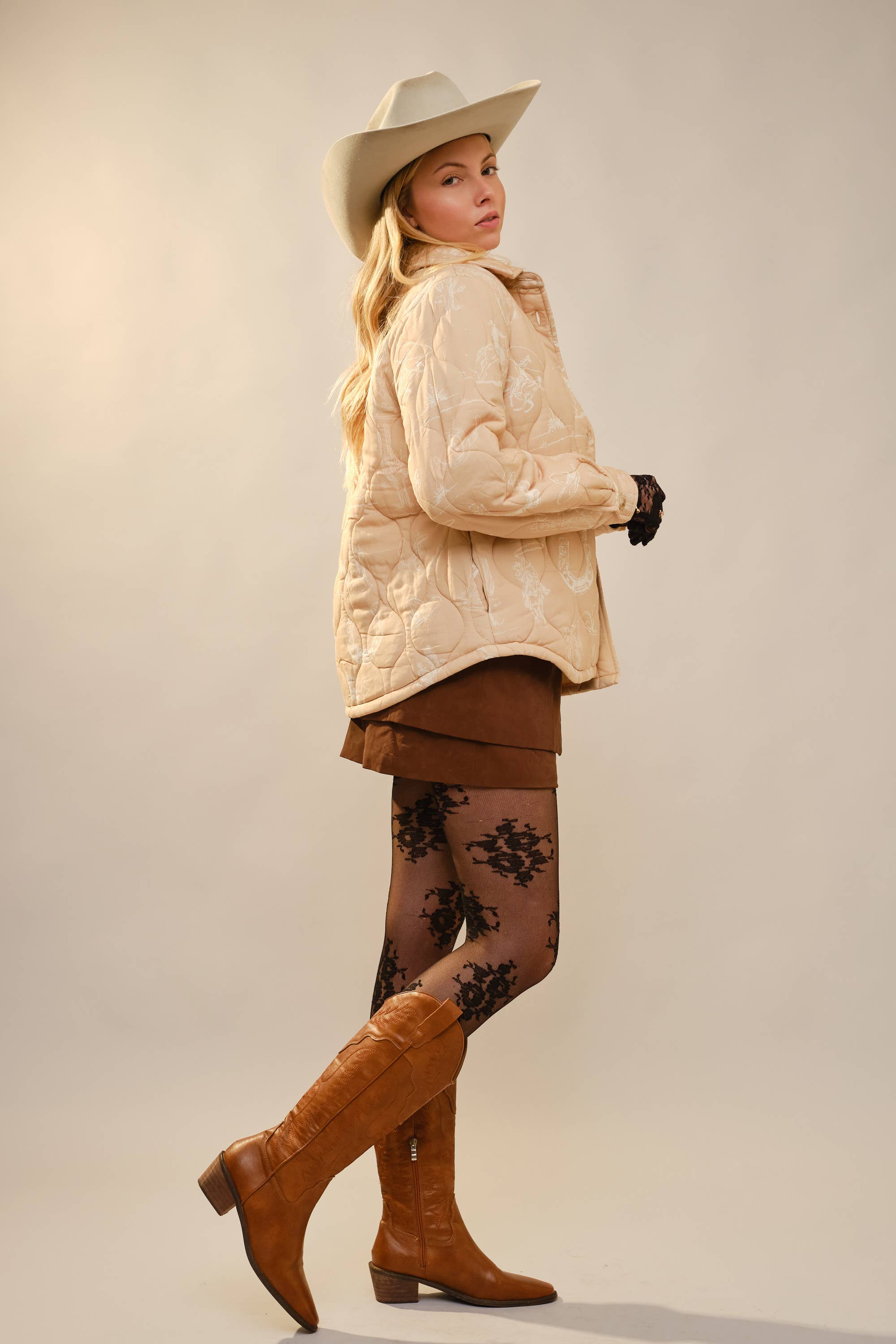 Blue B - Wholesale Shirt Jacket/Shacket - Women's - 37128J - Western Printed Quilted Shacket4