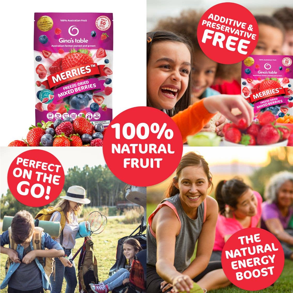 Gina's Table - Wholesale Dried/dehydrated fruit - Freeze Dried Mixed Berries with Strawberries - 10 pack4