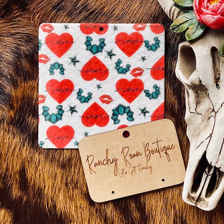 Turquesa Flor de Squash Coração Freshie por atacado de Ranchy Roan Boutique