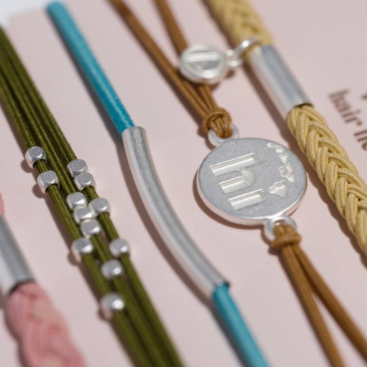 K'lani hair tie bracelets - Wholesale Hair Tie - "Aloha" Silver Hawaii Charm Hair Tie Bracelets2