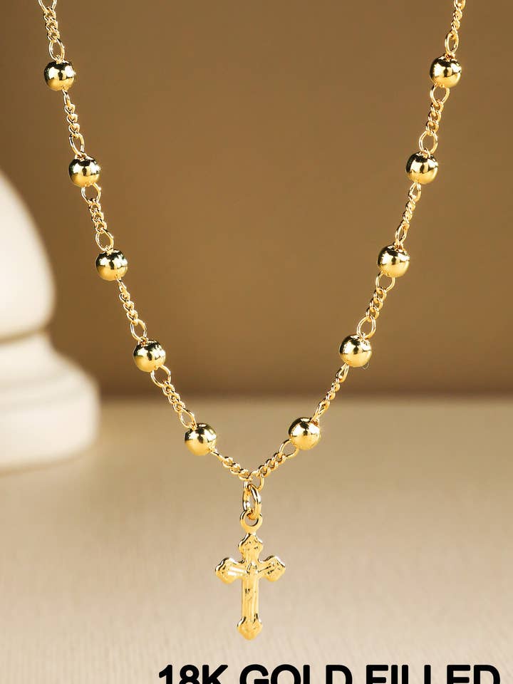 18K Gold Filled Necklace with Cross Pendant for wholesale by Urbanista