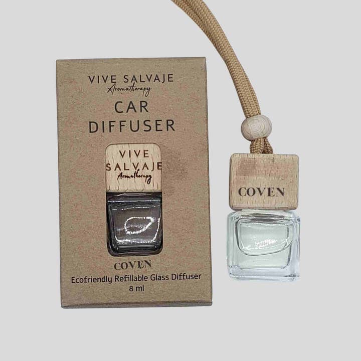 Diffusore per auto Coven della collezione Witchy per la vendita all'ingrosso da parte di Vive Salvaje Aromatherapy