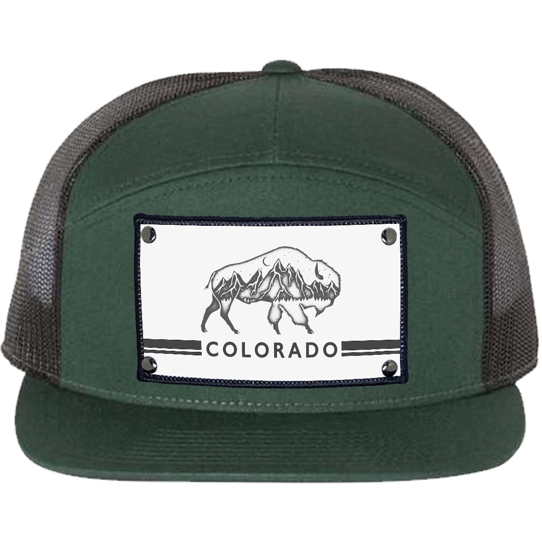 Stryder Gear – boné - Unissexo por atacado – Colorado Buffalo em um chapéu verde escuro e preto RCH1680