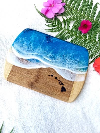 TBM Creations LLC - Wholesale Cheese Board - HAWAIIAN ISLANDS Ocean Charcuterie board Maui made1