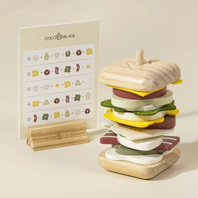 Coco Village - Wholesale Wood Toy - Kids - Wooden Stackable Sandwich0