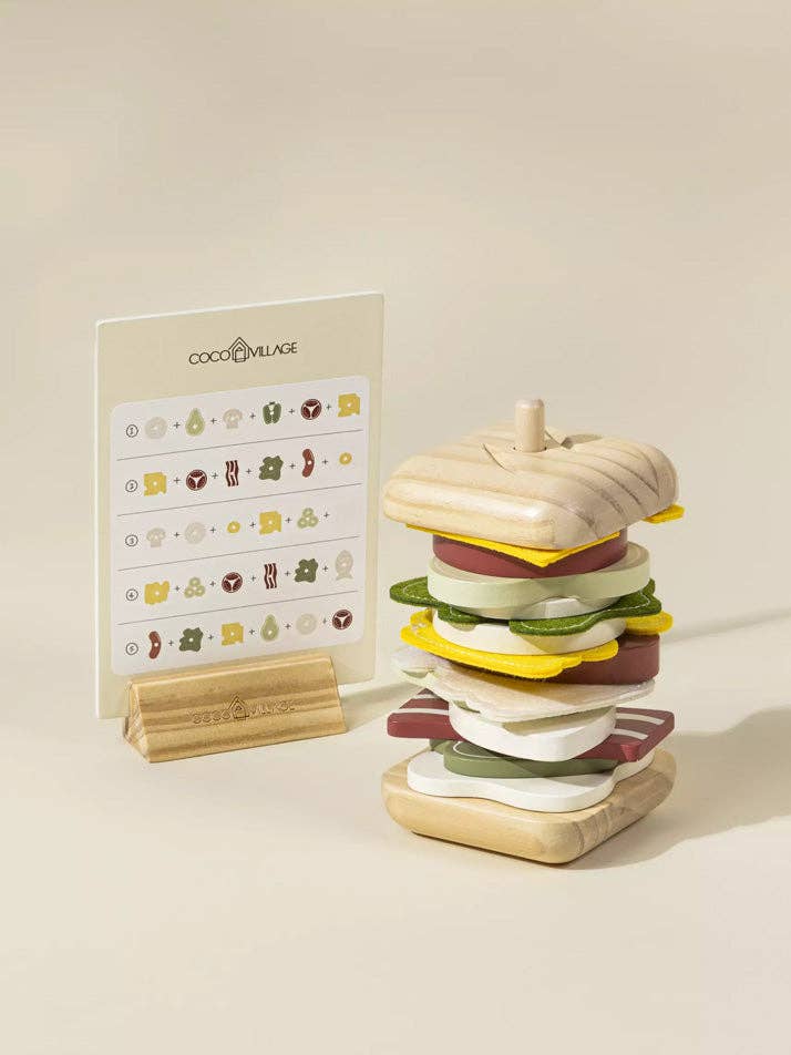 Stapelbares Sandwich aus Holz für den Großhandel von Coco Village