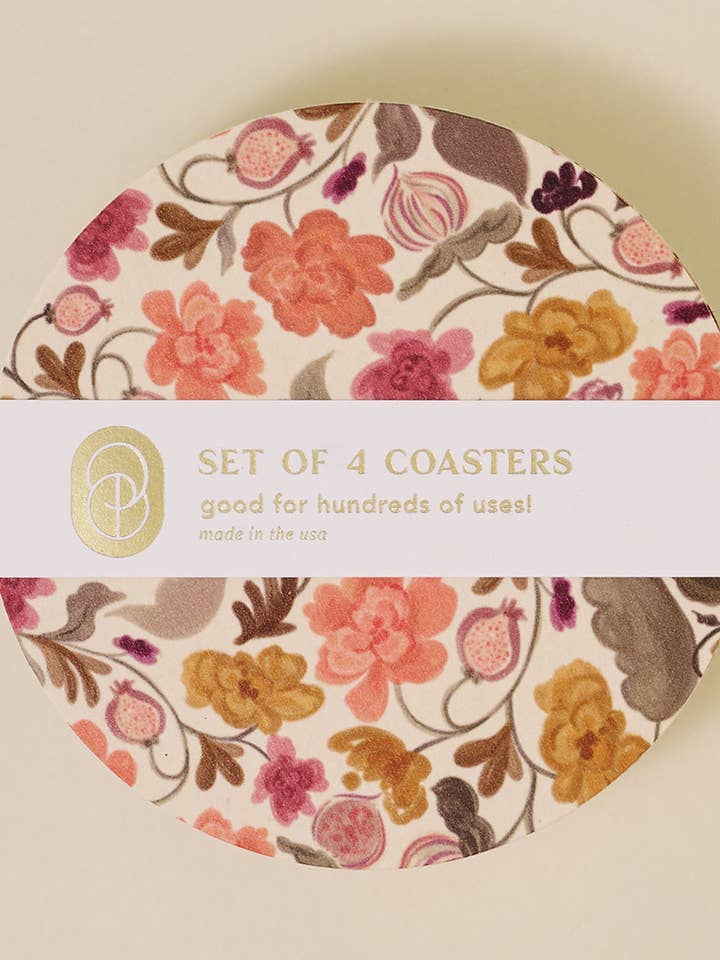 Autumn Florals Coaster - Set of 4 for wholesale by One & Only Paper