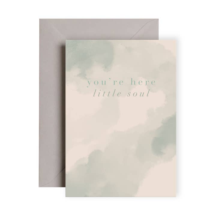 Little Soul New Baby Card Blue | New Baby Card for wholesale by I am Roxanne