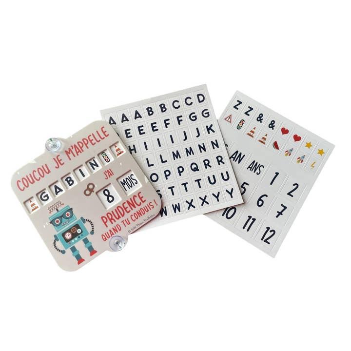 Segnaletica in plastica riciclabile Baby on Board Team Robot per la vendita all'ingrosso da parte di Ptitesroulettes