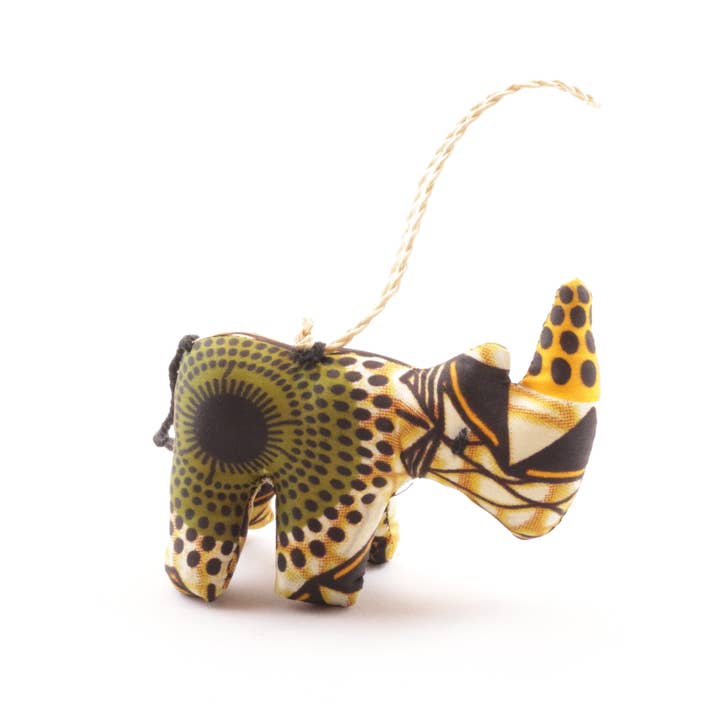 Ornaments 4 Orphans – wholesale Prydnad – Kitenge Rhino fyllda djur prydnad