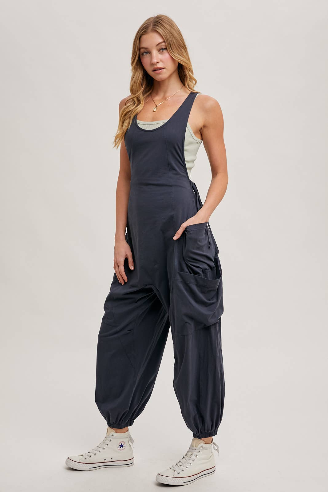 Bluivy - Wholesale Jumpsuit - Women's - RELAXED FIT BEGGY PANTS JUMPSUIT WITH POCKETS6