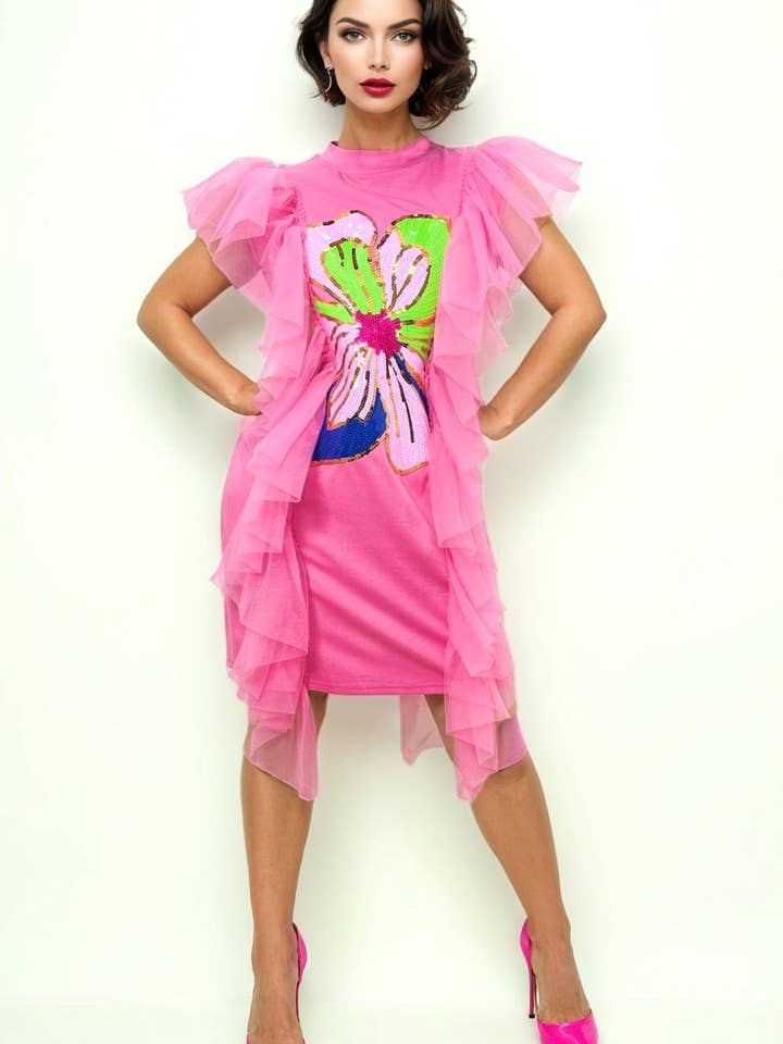 S2320A TULLE T-SHIRT DRESS for wholesale by N by Nancy