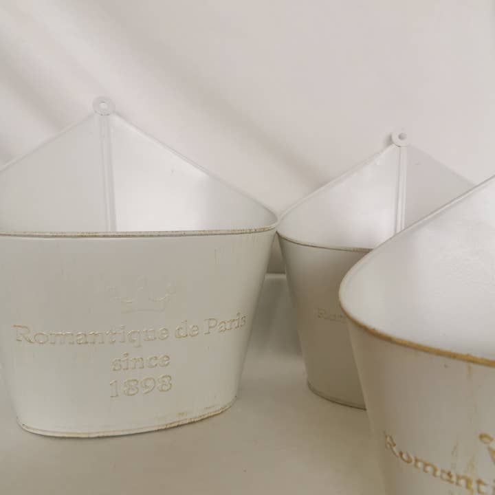 Casa Style - Wholesale Bucket/Pail - Irregular Shape Rustic Look Tin Bucket Set of 31