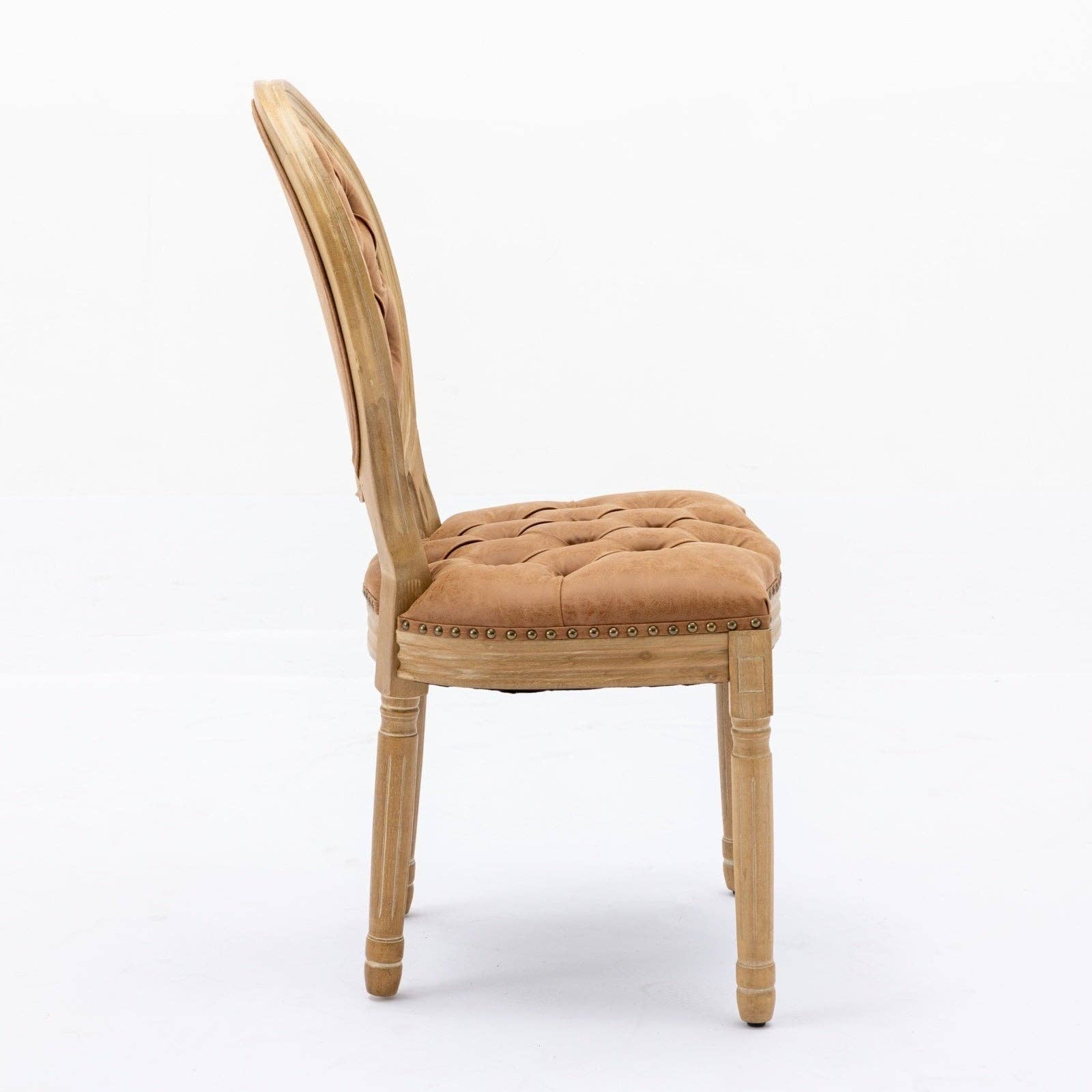 BlakOutlet - Vente Chaises - Ensemble de 2 chaises de salle à manger antiques en bois massif de style français5