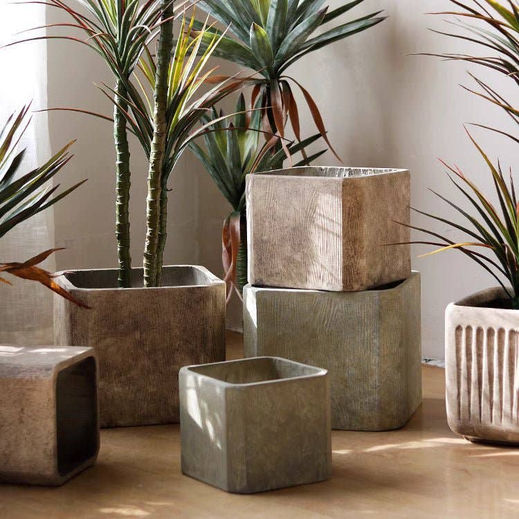 Rustic Reach - Wholesale Planter Box - StoneGrain Square Planter3