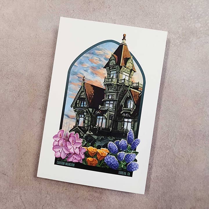 Carte postale du manoir Carson pour la vente par DeMartini Designs