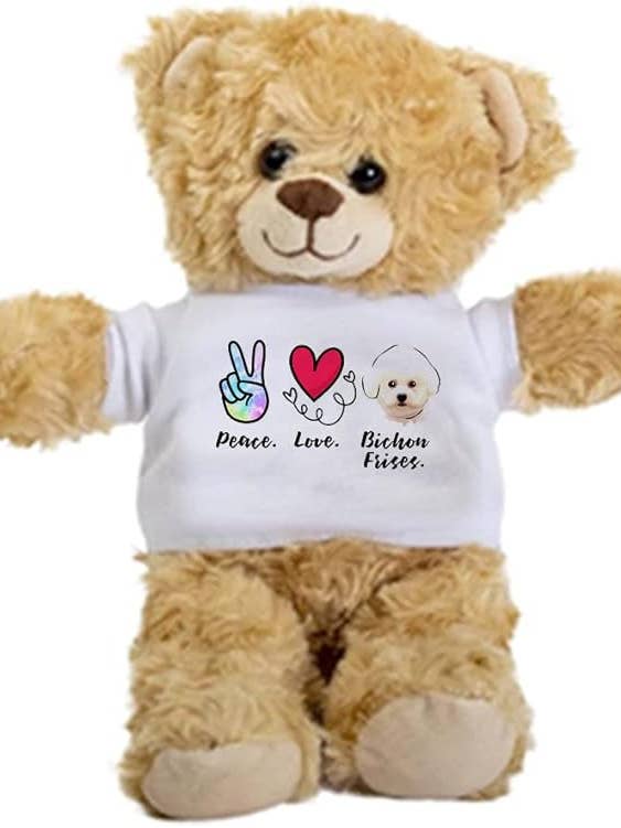 DogsMakeMeHappy Bichon Frises Teddy Bear for wholesale by CustomHappy