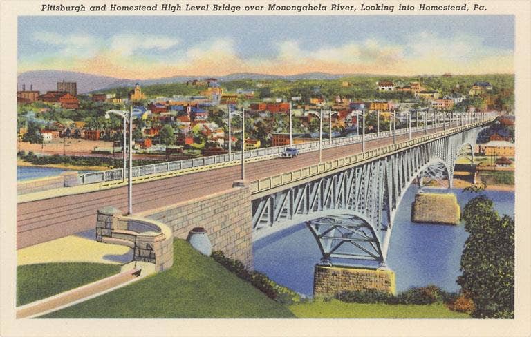 Found Image Press - Wholesale Magnet - Magnet PA-566 Bridge over Monongahela River, Homestead0