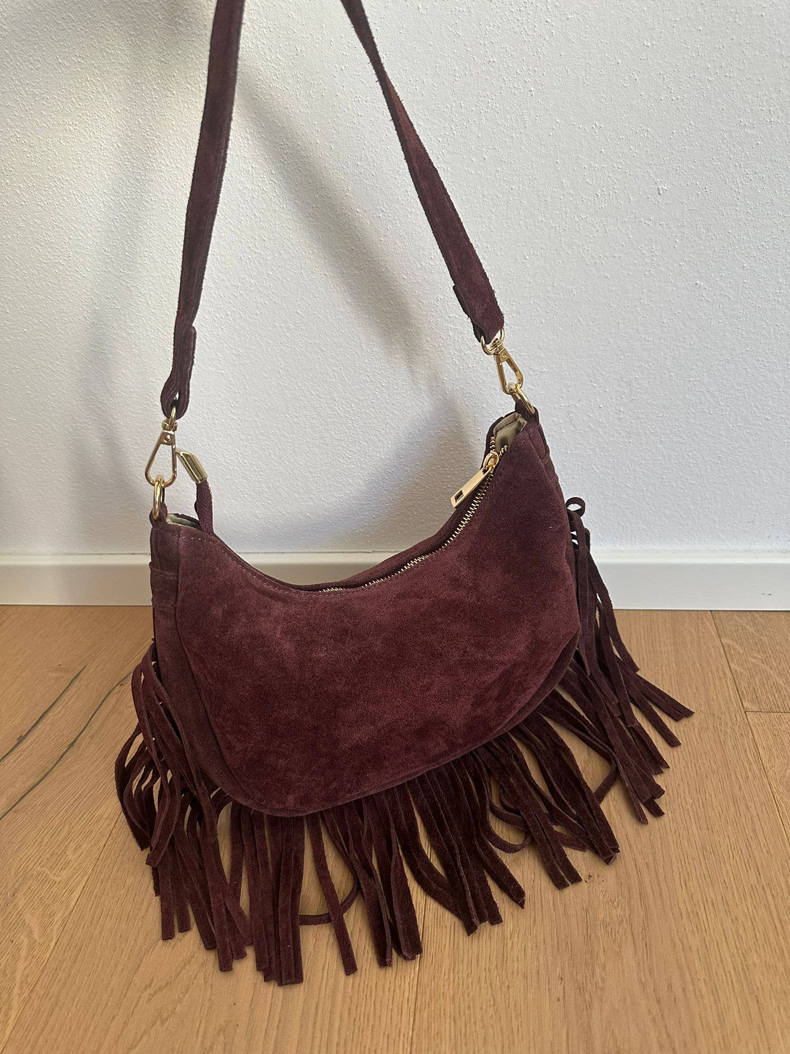 Zhade - Venta al por mayor Bolso con correa - Mujer - NINFEA - bolso de hombro de ante con flecos10