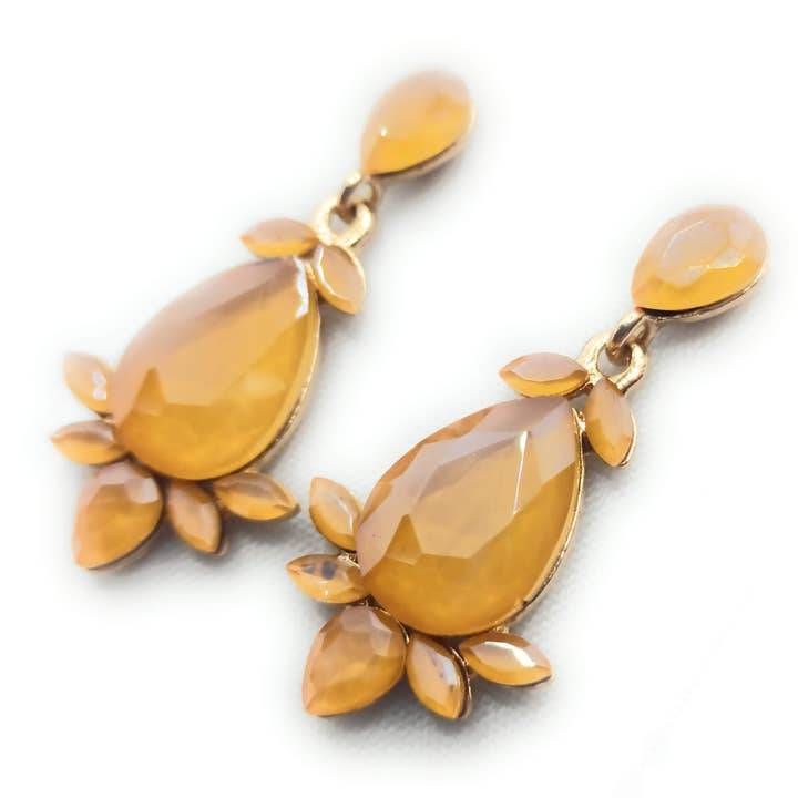 Color Crystal Earrings · Mustard for wholesale by BRANDELIA