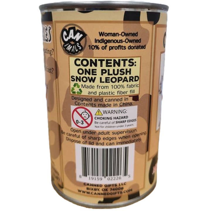 Canned Gifts – wholesale Fyllda/plyschleksaker - Barn och baby – Konserverad snöleopard | Gosedjur Zoo Plysch | Roliga skämt5