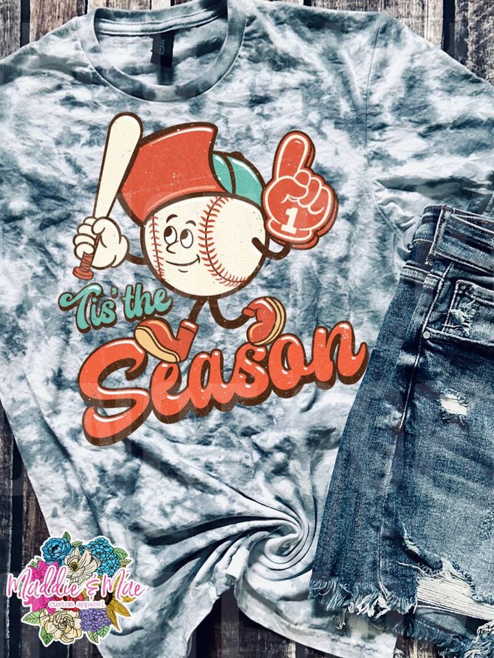 Tis The Season Baseball for wholesale by Maddie & Mae Custom Apparel Wholesale