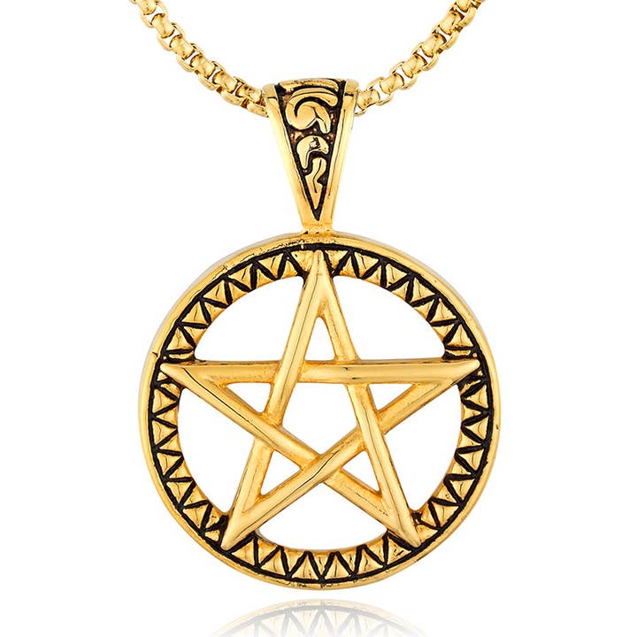 Gemcohub - Wholesale Pendant/Charm Necklace - Stainless Steel Pentagram Cast Pendant1