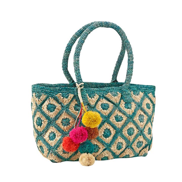 Mildred Aqua Blauw/naturel voor wholesale door Be You Fashion