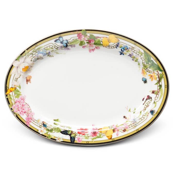 Butterfly Garden Oval Plate-5.5x7.5"L for wholesale by Abbott