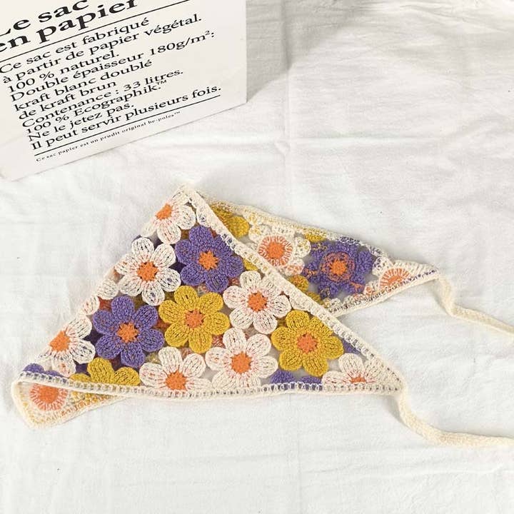 MKS America - Wholesale Bandana - Women's - Cherry Strawberry Floral checkered Crochet Bandana -56colors25