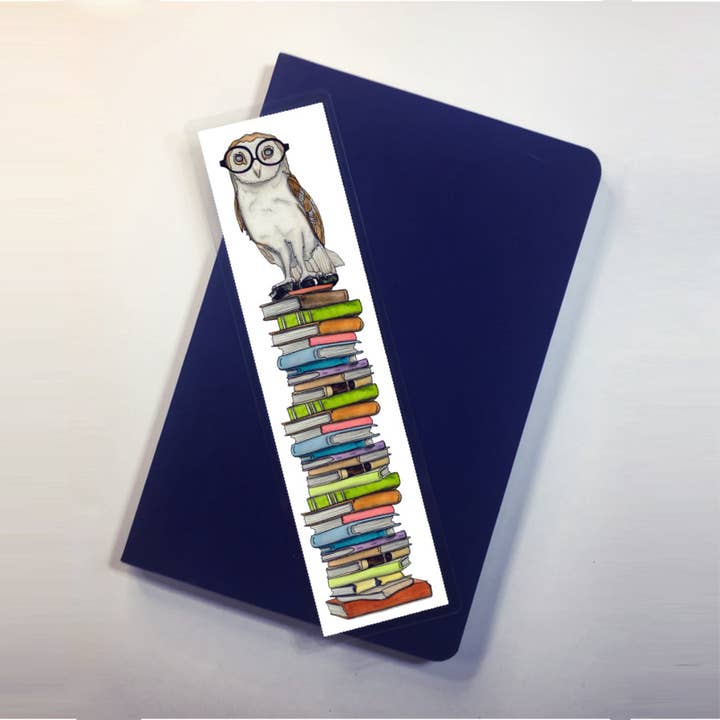 PinkPolish Design - Wholesale Bookmark - "Book-Learned Owl", 2-Sided Bookmark