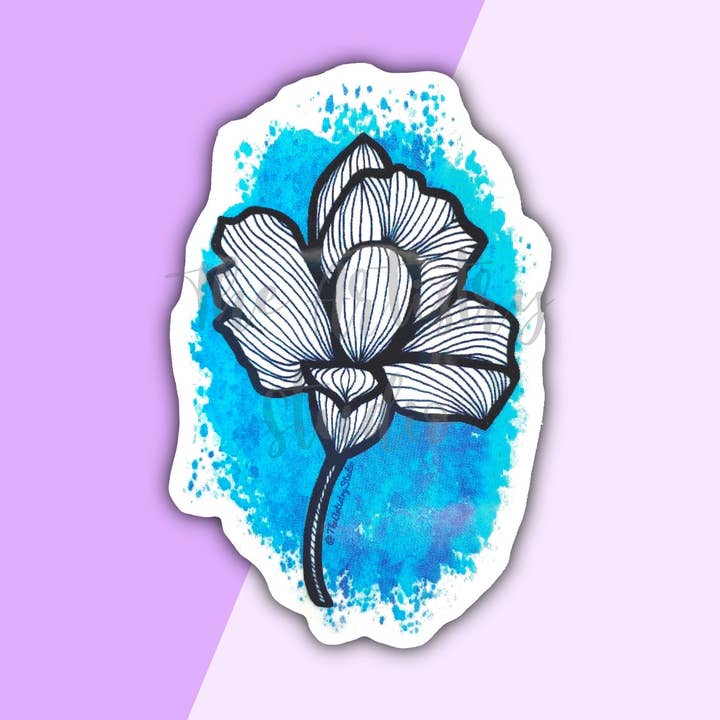Blue Lily Sticker | 1.5x2.3 for wholesale by The Artistry Studio