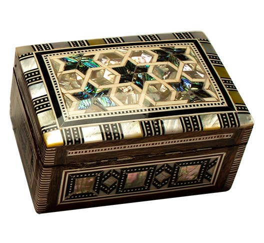 Discoveries, Inc. - Wholesale Jewelry Box/Organizer - Inlay Box Rectangular Lined Small - Made in Egypt