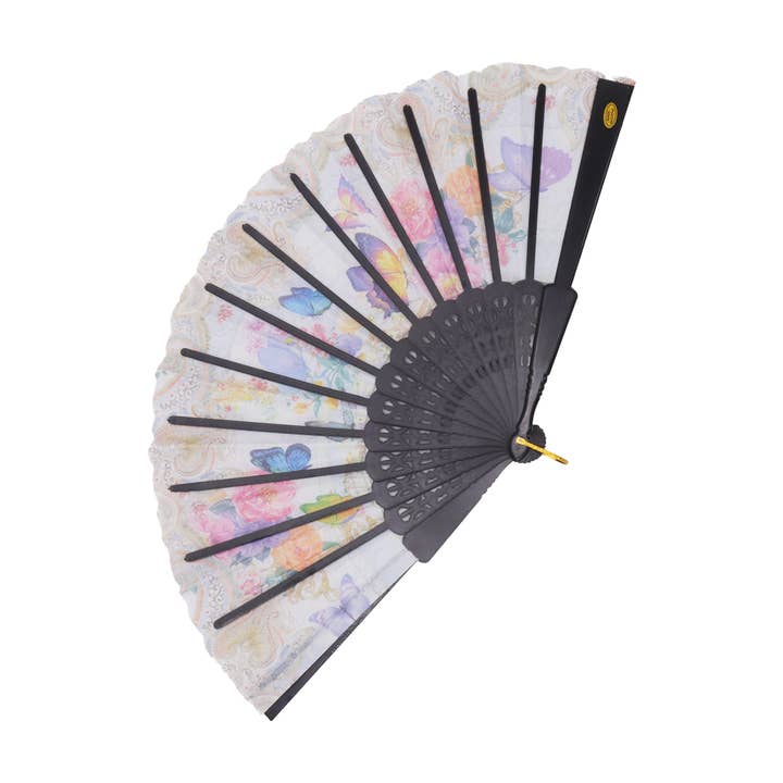 ASSORTED Butterfly Floral Paisley Filigree Handheld Folding Fan for wholesale on Faire4