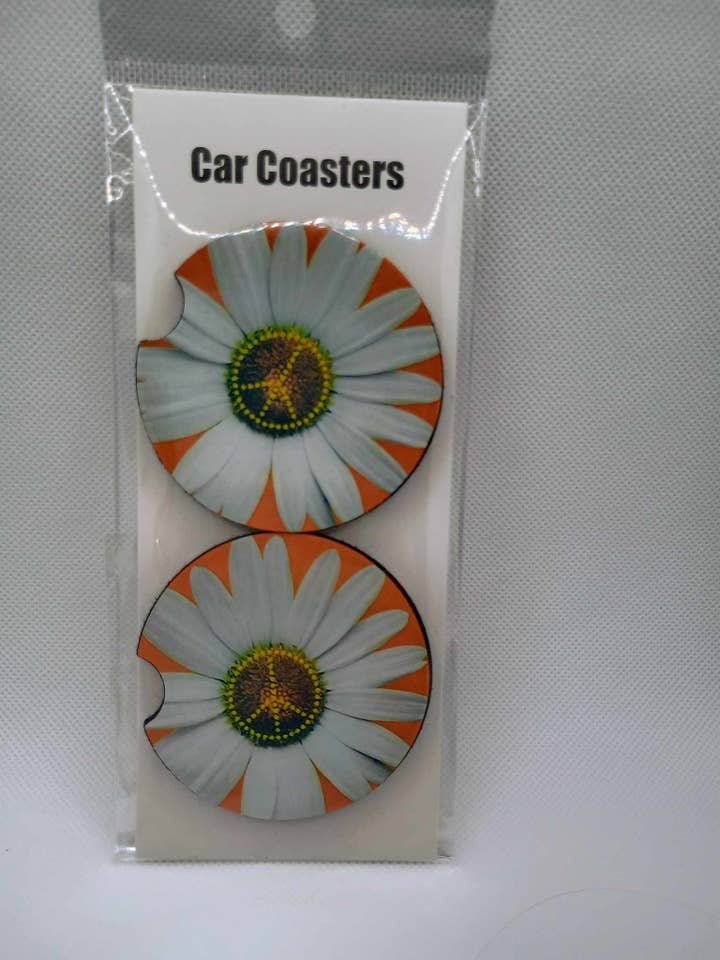 Posavasos para coche~daisy's para venta al por mayor de Creations by Pamela V
