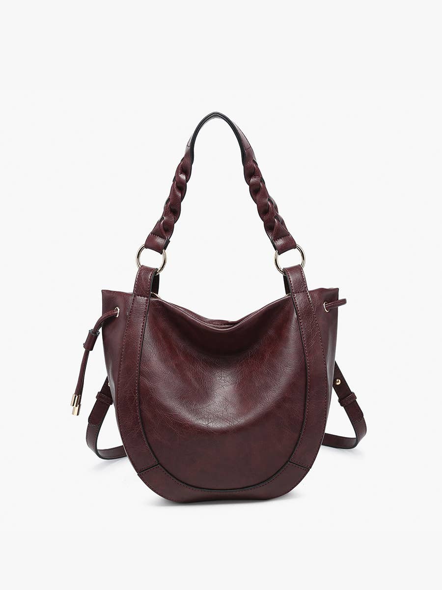 Jen & Co. - Wholesale Shoulder Bag - Women's - M2617 Rowan Paneled Hobo w/ Twisted Handle & Long Strap2