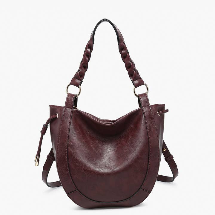Jen & Co. - Wholesale Shoulder Bag - Women's - M2617 Rowan Paneled Hobo w/ Twisted Handle & Long Strap2