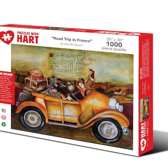 Road Trip in France by Jennifer Garant for wholesale by Hart Puzzles
