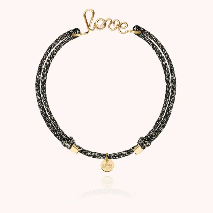 Lurex gepersonaliseerde koordarmband Love voor wholesale door Atelier Paulin US