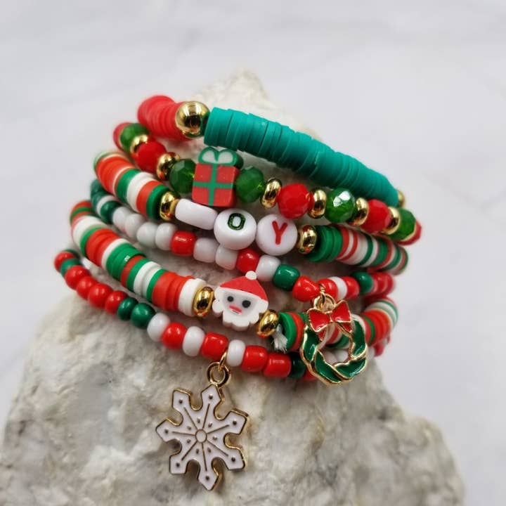 JOY Heishi Bead Bracelet - Christmas Holiday for wholesale by The Pretty Jewellery