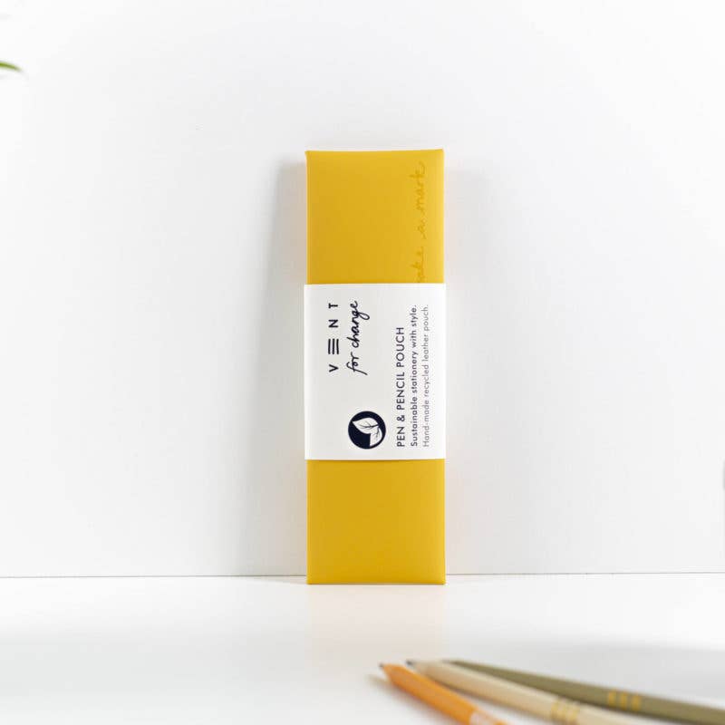 VENT for Change - Vendita all'ingrosso Astuccio/portamatite - Astuccio per penne/matite in pelle riciclata - Giallo1