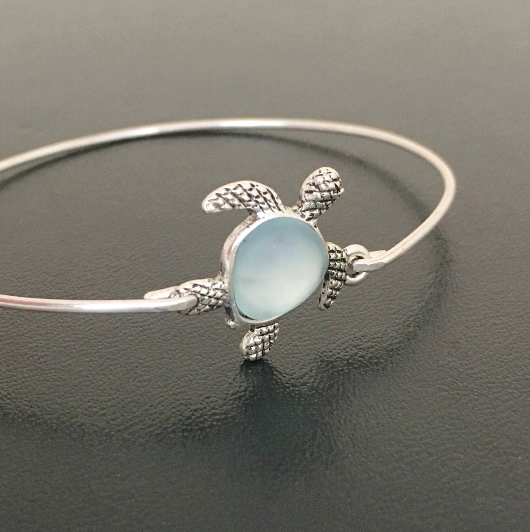 Frosted Willow - Vente Bracelet jonc - Bracelet jonc tortue en verre de mer2