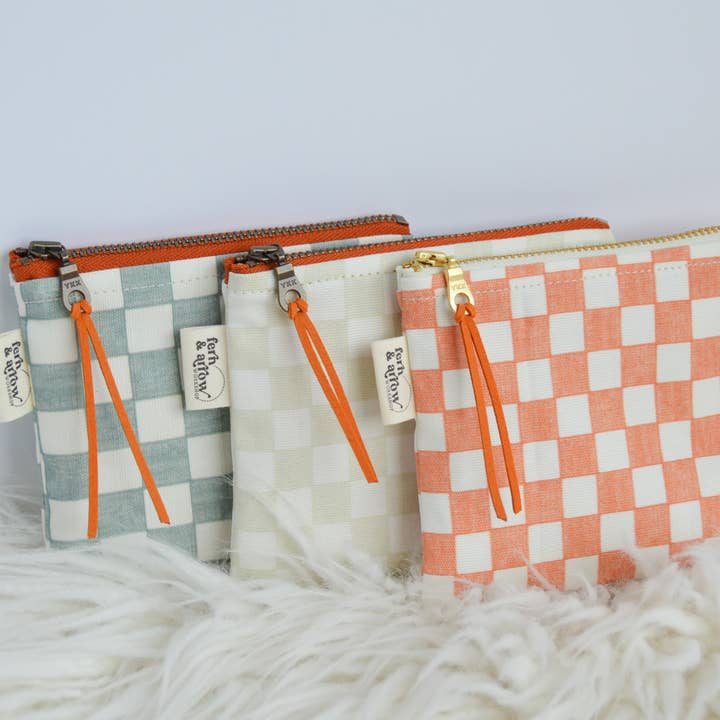 Fern & Arrow - Vendita all'ingrosso Portamonete - Donna - Borsa per Trucco a Quadretti Boho Chic per Lei19