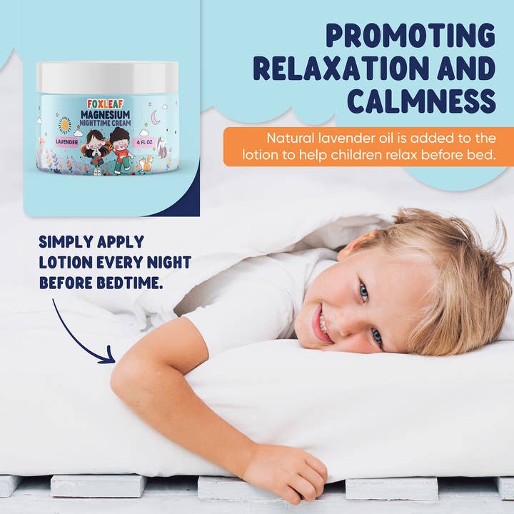 Foxleaf Organics – wholesale Massage oil/gel – Magnesium Cream for Kids with Shea Butter & Lavender - 4oz4