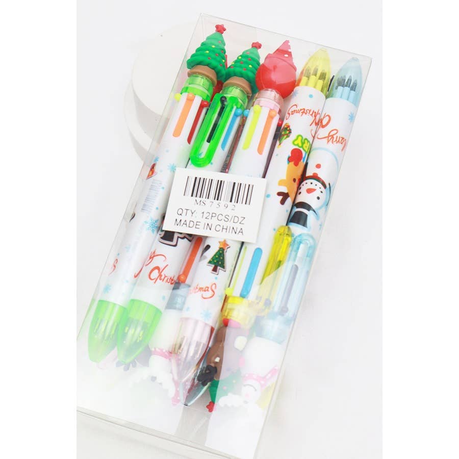MÉLANGER LA COULEUR Stylo à bille multicolore sur le thème de Noël en vente sur Faire5